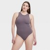 Women's Luxe Stretch High Neck Racer Thong Bodysuit - Auden™ - 4 of 4