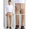 INSPIRE CHIC Men's Flat Front Formal Plaid Checked Patterned Chino Pants - 4 of 4