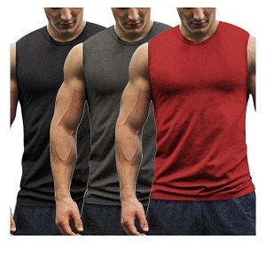 COOFANDY Men's 3 Pack Workout Tank Tops Gym Muscle Tee Bodybuilding Fitness Sleeveless T Shirts - 1 of 4
