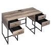 Vynxaria 4-Drawer Writing Desk in Rustic Oak Black Spacious Storage for Home Office Bedroom Industrial-Style Spaces - 4 of 4