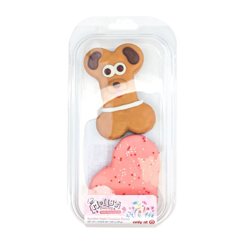 Molly&#39;s Barkery Dog + Heart All Ages Dog Treat with Cinnamon &#38; Apple Flavor - 3.49oz, 1 of 6