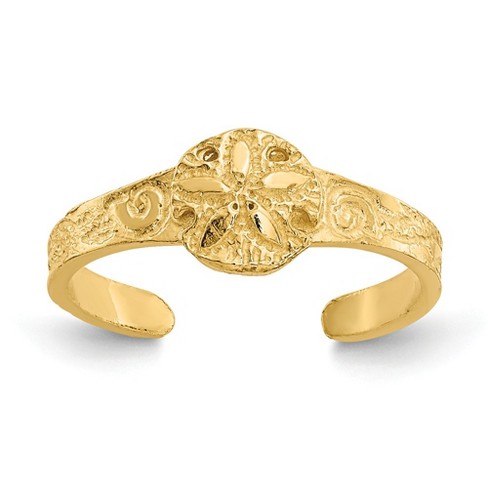 Black Bow Jewelry Sand Dollar Toe Ring in 14 Karat Gold - image 1 of 4