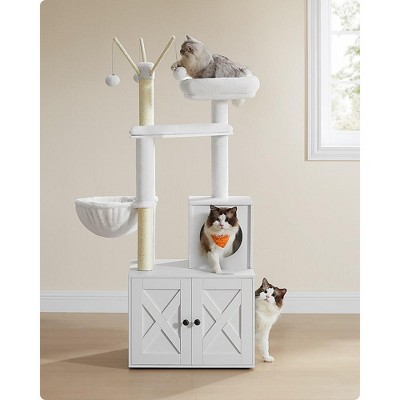 Cloud White Sisal 2-in-1 Cat Tree with Litter Box Enclosure