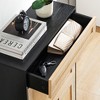 Natural Rattan Shoe Cabinet, 2 Flip Door Shoe Rack with a Drawer, Modern Freestanding Shoe Organizer - 3 of 4