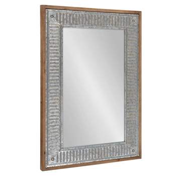 20" x 30" Rectangle Deely Wall Mirror Rustic Brown - Kate & Laurel All Things Decor