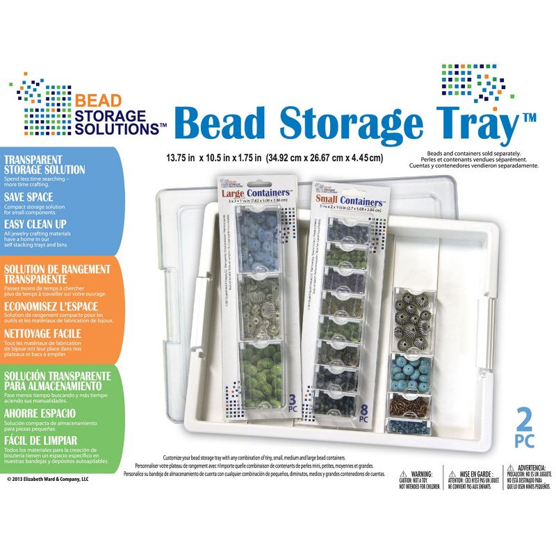Bead Storage Solutions Assorted Glass and Clay Beads Set with Plastic See-Through Stackable Tray Organizer, 5 of 8