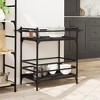 vidaXL Kitchen Trolley Black 32.3 in.x15.7 in.x30.9 in. Engineered Wood - 3 of 4