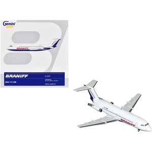 BAC 111-200 Commercial Aircraft "Braniff International Airways" White w/Blue Tail "Gemini 200" 1/200 Diecast Model by GeminiJets - 1 of 3