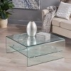 Glass Coffee Table Cocktail Table Center Table Accent Table Sofa Table with Bent Tempered Glass-ModernLuxe - 2 of 4