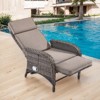 POCASSY Outdoor Recliner Chair, Wicker Adjustable Reclining Patio Lounge Chair with Cushion, Adjustable Backrest and Footrest, Ideal for Pool Deck - 2 of 4