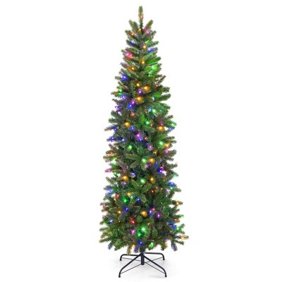 Costway 6ft Pre-lit Hinged Artificial Christmas Tree W/ 648 Tips & 270 ...