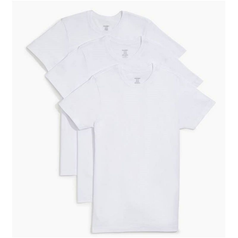 2(X)IST Men's White Color 100% Cotton Essential Cotton Crewneck Slim Fit T-Shirt 3-Pack, 1 of 4