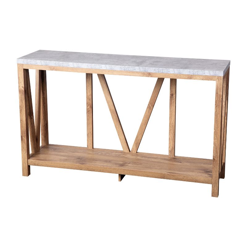 Merrick Lane Modern Farmhouse Engineered Wood Sofa Table with Wood Bracing and Lower Shelf, 1 of 12