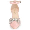 Allegra K Women's Rhinestones Bow Ankle Buckle Strap Stiletto Heel Pumps - 2 of 4