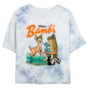 Juniors Womens Bambi Retro Color Poster Crop T-Shirt - 1 of 4