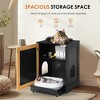 Lirago Light Oak Cat Litter Enclosure 22.4x19.7x31.5"-Hidden Washroom with Sisal Door - 3 of 4