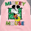 Girls' - Disney - Mickey Mouse Cartoon Pop Shirt Tail Raglan Graphic T-shirt - 2 of 4