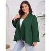 Womens Plus Size Blazers Adjustable Long Sleeve Classic Draped Open Front Lightweight Cardigans Jacket - 3 of 4