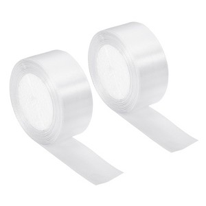 Unique Bargains Single Side Solid DIY Wrapping Decoration Roll Satin Ribbons 2 Pcs - 1 of 4