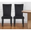 HomeRoots Set of Two Black Upholstered Velvet Dining Side Chairs - 2 of 4