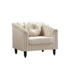 DOMETOUR White Microfiber Living Room Sofa Chair - Comfortable Upholstered Armchair with Modern Design - 2 of 2