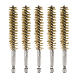 Unique Bargains Sturdy Wear-resistant 1/4" Hex Shank Handle Cleaning Brass Bore Brush - 1 of 4