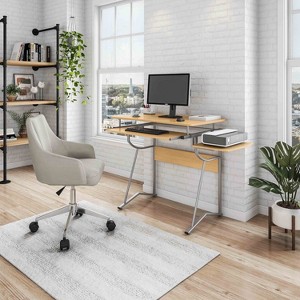 NicBex Home Office Desk 47" L Morden Writing Desk with Drawer, Shelves, Magnetic Dry Erase Whiteboard and Wooden Desktop for Study and Work - 1 of 4