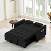 TIRAMISUBEST Convertible 55-Inch Sleeper Sofa Bed,Velvet Loveseat with Pull-Out Bed, Adjustable Backrest & Side Pockets for Small Spaces - 4 of 4