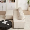 GDFStudio Macaulay Modern Wood and Corduroy Upholstered L-Shaped 3-Seat Sectional Sofa with 8 Pillows and 2 Armrest Storage - 4 of 4