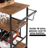 Best Choice Products 45in Industrial Wood Shelf Bar & Wine Storage Service Cart w/ Bottle & Glass Racks, Locking Wheels - image 4 of 4