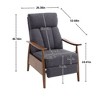 PAGED Premium Linen Accent Chair with Solid Wood Frame, Modern Armchair for Living Room, Bedroom, Study, Dark Gray - 4 of 4