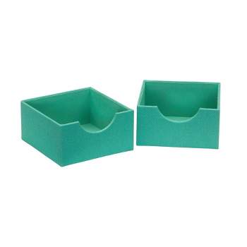Household Essentials Set of 2 Square Drawer Trays Seafoam