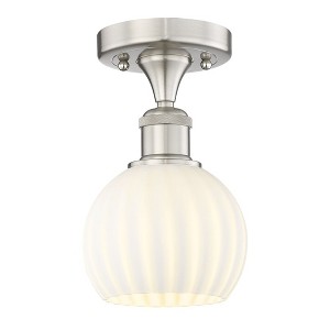 White Venetian - 1 Light Semi-Flush Mount In Modern Style-8.13 Inches Tall and 6 Inches Wide - 1 of 1