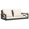 vidaXL Swing Bench with Cushions Black 42.9"x24.4"x15.7" Poly Rattan - 2 of 4