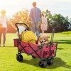 Extra Large Collapsible Garden Wagon with Removable Canopy, Heavy-Duty Folding Utility Cart with Storage - 2 of 4