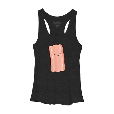 Women's Design By Humans One Happy Piece Of Bacon By kimvervuurt Racerback Tank Top