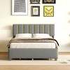 Queen Size Upholstered Platform Bed with 2 Drawers and 1 Trundle, Classic Metal Strip Headboard Design 4B - ModernLuxe - 2 of 4