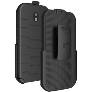 Nakedcellphone Belt Clip Holster Case with Stand for CAT S42 Phone (and S42 H+) - Black - 1 of 4