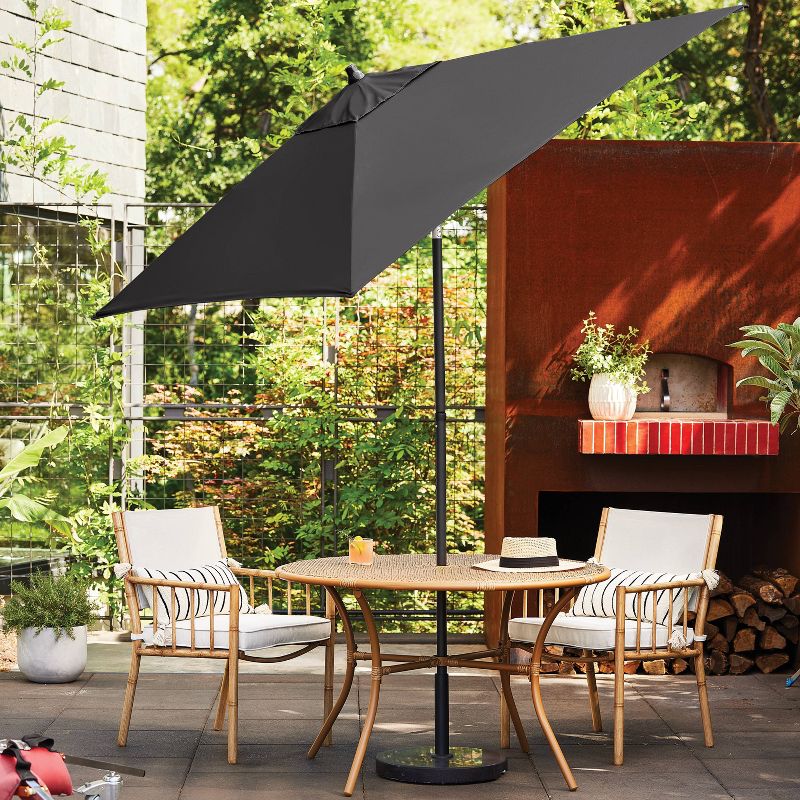 6' Square Outdoor Patio Market Umbrella with Black Pole - Threshold™, 3 of 8