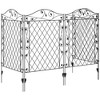Outsunny Garden Fence, 4 Pack Metal Fence Panels, 11.5', Animal Barrier & Decorative Yard Border Edging , Landscape, 43" H, Round Vines - 4 of 4