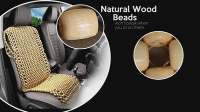 Zone Tech Set Of 2 Premium Quality Double Strung Natural Wooden Beaded  Ultra Comfort Massaging Full Car Seat Cushion : Target