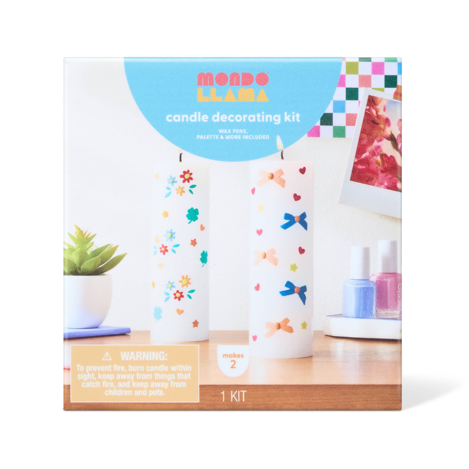 2ct Pillar Candle Painting Craft Kit Gift - Mondo Llama™