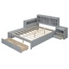 TIRAMISUBEST Full Size Wooden Platform bed with Multi-functional Storage Space, Nightstand and 2 Drawers, Modern Bed Frame with USB Ports and Desk - 4 of 4