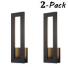 ALOADECOR H20'' Modern Outdoor Integrated LED Wall Light Matte Black  Sconce with Frosted Acrylic Shade Up/Down Wall for Garage  (2 Pack) - 3 of 4