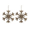TopComfy Decorative Object Large Fir Wood Snowflake Ornaments Set of 2 for Christmas Tree and Holiday Display, Brown, 17.7"*0.8"*17.7" - 3 of 4