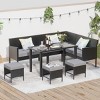 7-Piece Outdoor Rattan Patio Set with Glass Dining Table and Removable Cushions for Balcony or Garden-The Pop Home - 2 of 4