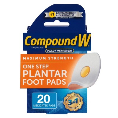 Photo 1 of Compound W Maximum Strength One Step Plantar Wart Remover Foot Pads - 20 ct