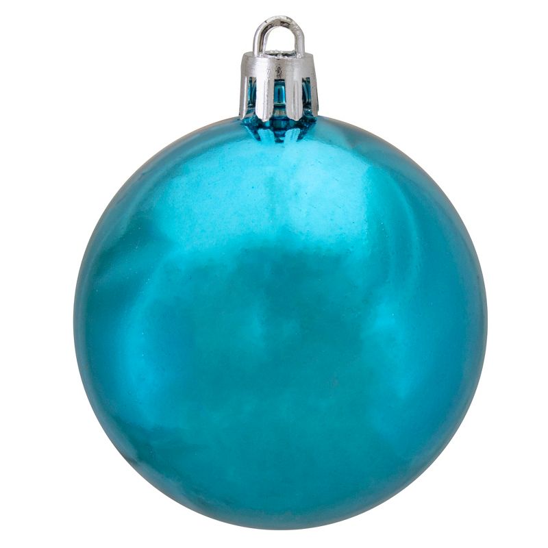 Northlight 60ct Shatterproof Shiny Christmas Ball Tree Ornament Set 2.5" - Turquoise, 3 of 4