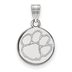 Black Bow Jewelry 14k White Gold Clemson Tigers NCAA Small Pendant - 1 of 3