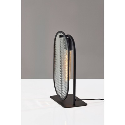 Edison Black Glass Desk Table Lamp with Metal Stand
